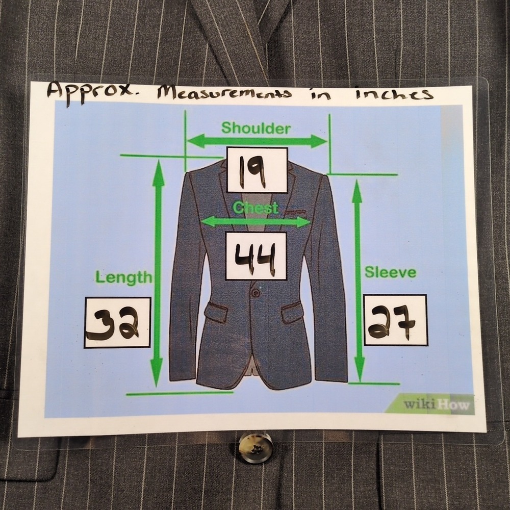 Hugo Boss Bertolucci Movie Suit Coat 44 LONG Gray Pinstripe Wool Sport Jacket - Picture 8 of 8